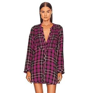 Free People Intimately Plaid About You Flannel Top XS